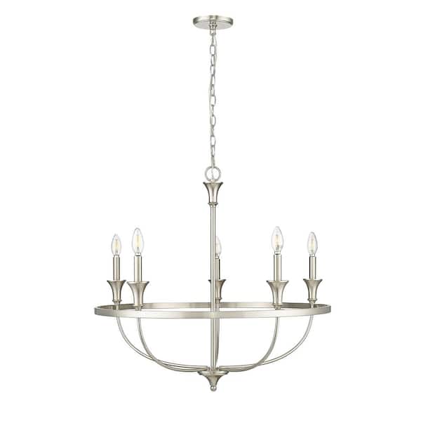 Millennium Lighting Emery 29.1 in. 5-Light Brushed Nickel Chandelier