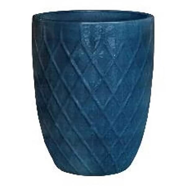 PATIO VISTA Diamond Large 16.5 in. x 16.5 in. x 21.2 in. 139 Qt. Ocean Blue Indoor/Outdoor Ceramic Planter