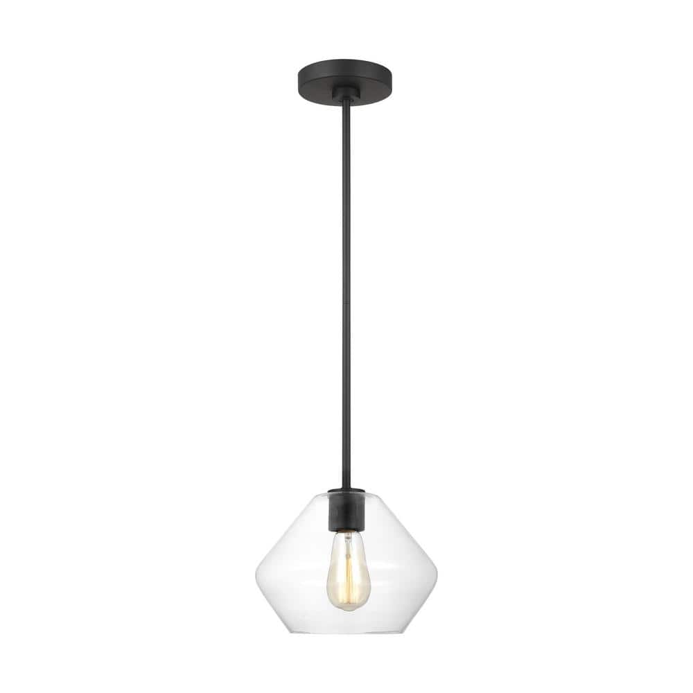 Jett Midnight Black Mini Pendant with Clear Glass Shade