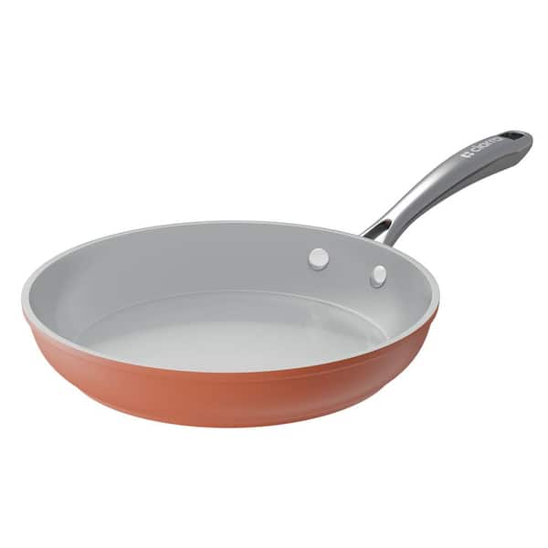 JEREMY CASS 10 in. Ceramic Nonstick Frying Pan in Orange for Cooking Oven Safe Dishwasher Safe CIAPANDOE08 The Home Depot