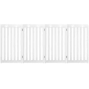 36" Folding Wooden Freestanding Pet Gate with 360° Hinge-White