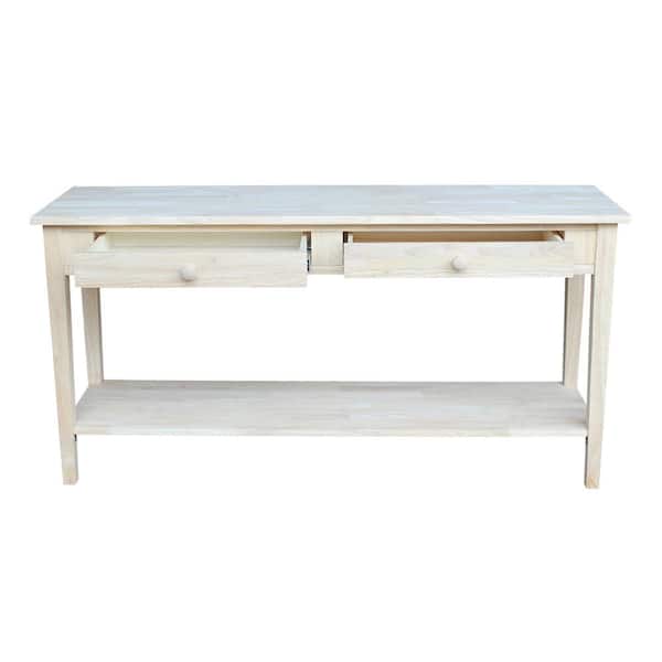 60 Inch Unfinished Standard Rectangle Solid Ecofriendly Hard Wood Console Table 