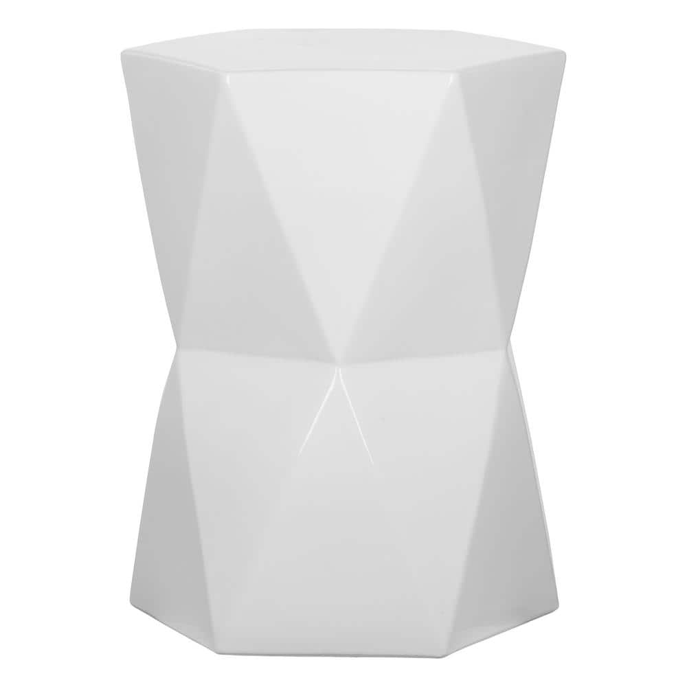 Matrix 18 in. H Glossy Glaze White Hexagon Ceramic Garden Stool price history on PriceWatchPro