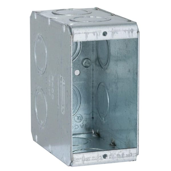 RACO Single Gang Masonry Box, 3-1/2 in. Deep with 1/2 and 3/4 in Concentric KO's (25-Pack)