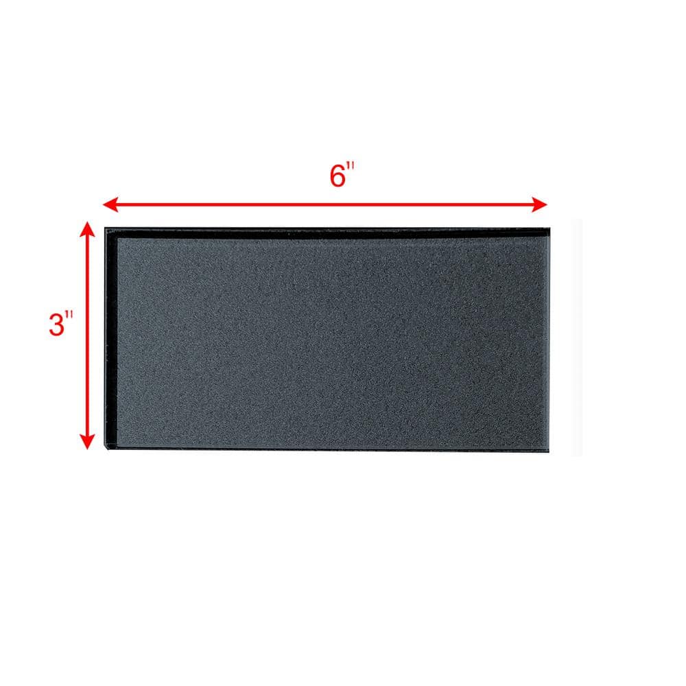 Dark Gray Glossy 3x6 Glass Subway Wall Tile