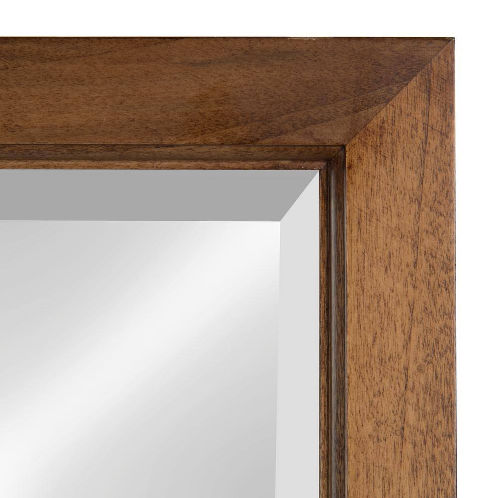 Rustic Caramel 26" x 32" Solid Wood 9-Pane Windowpane Wall Mirror