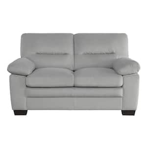 Solomon 63 in. W Gray Textured Fabric Loveseat