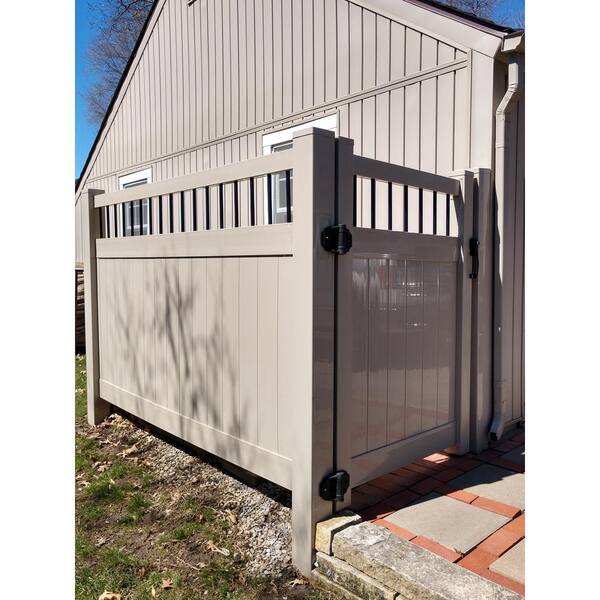 Weatherables Bradford 3.7 ft. W x 7 ft. H Khaki Vinyl Privacy Fence Gate Kit