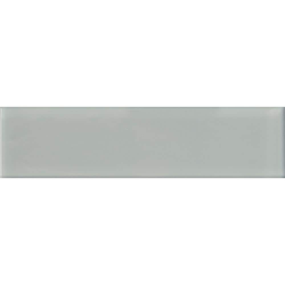 Aura Gray 3 in. x 12 in. Polished Glass Mosaic Tile Sample (0.25 sq. ft./Piece) price history on PriceWatchPro