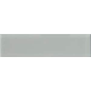 Aura Gray 3 in. x 12 in. Polished Glass Mosaic Floor and Wall Tile (5 sq. ft./Case)