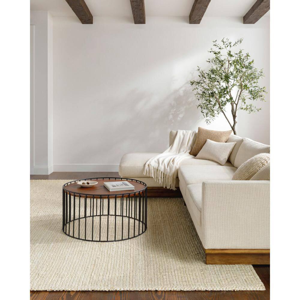 Ivory Flat Woven Handmade Jute Area Rug, 2' x 3'