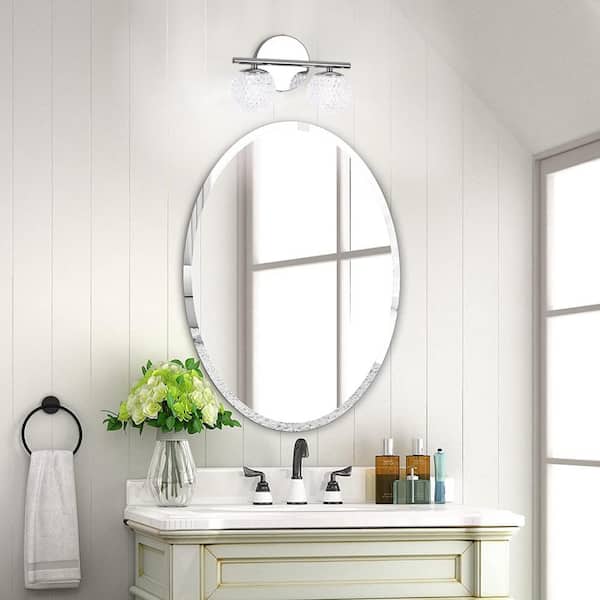 LWYTJO 9.64 in. 2 Light Chrome LED Vanity Light with Acrylic Shade Y ZJB00021 2 5000K C The Home Depot