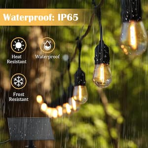 15 Bulbs 50 ft. Outdoor Solar LED Edison String-Light with Remote Control