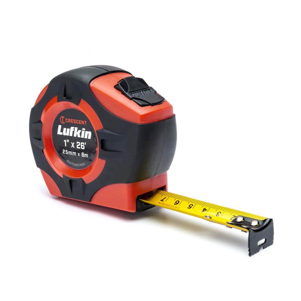 Lufkin P1000 Series 1 in. x 8m/26 ft. Hi-Viz Orange SAE/Metric Yellow Clad A30 Blade Power Return Tape Measure price history on PriceWatchPro