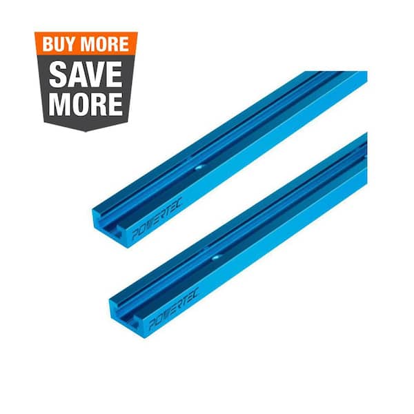 48 in. Double-Cut Profile Universal T-Track with Predrilled Mounting Holes for Woodworking (2-Pack)