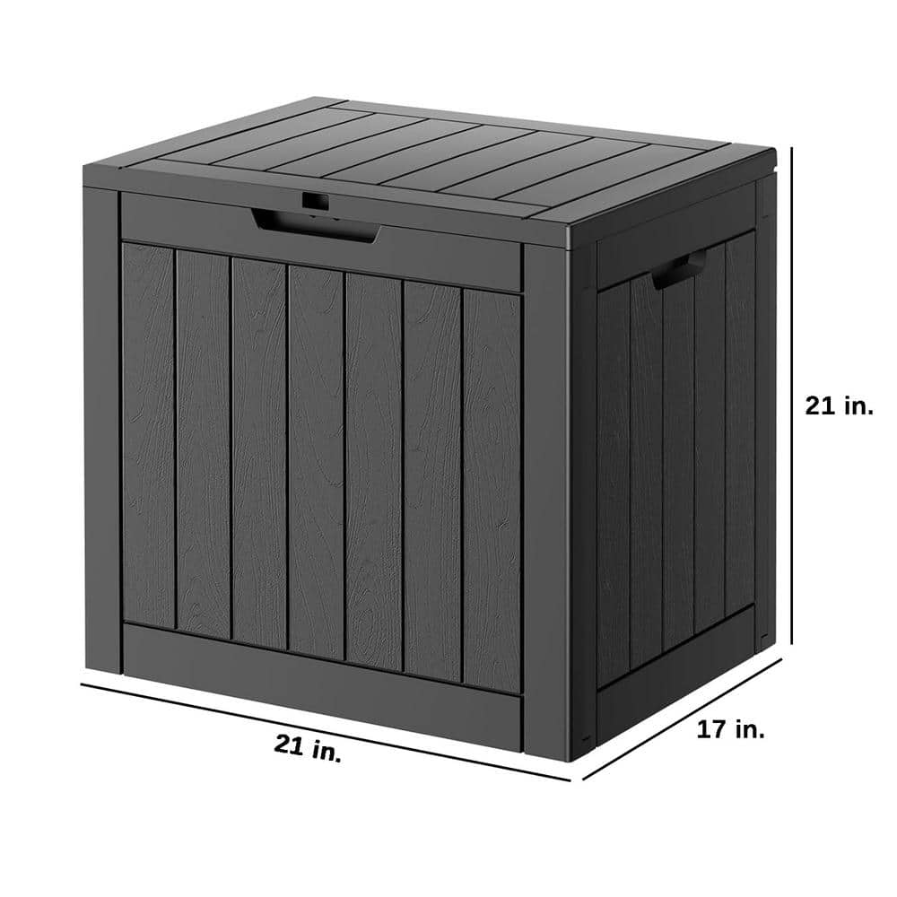 Phantom Gray Lockable Resin Deck Box with Faux Wood Design
