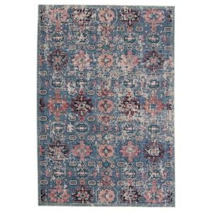 Swoon Blue/Pink 2 ft.6 in. X 4 ft. Oriental Rectangle Area Rug