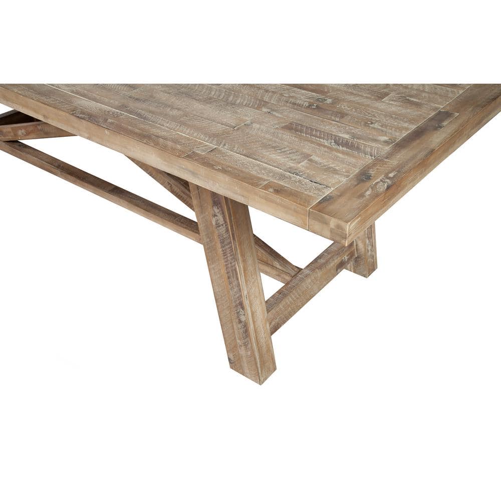Weathered Natural Acacia Extendable Dining Table, Seats Eight