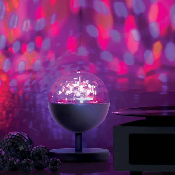 Sound Reactive Multi-Color Integrated LED Spinning Party Light with  Rechargeable Battery and Remote Control