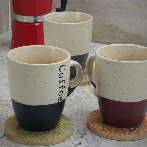 Bamboo Coaster with Farm Animals and Decorative Pattern