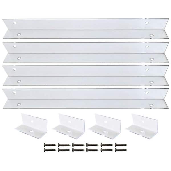 Ekena Millwork Shutter-Brackets for 11 in. Shutters, Clear Polycarbonate Mounting Brackets for Composite and Wood Shutters (4-Brackets)