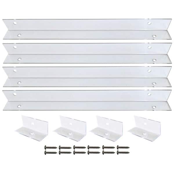Ekena Millwork Shutter-Brackets for 35 in. Shutters, Clear Polycarbonate Mounting Brackets for Composite and Wood Shutters (4-Brackets)