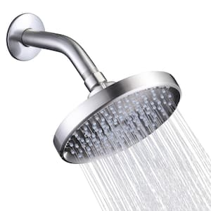 1-Spray Patterns with 1.75 GPM 6 in. Wall Mount Rain Fixed Shower Head in Brushed Nickel