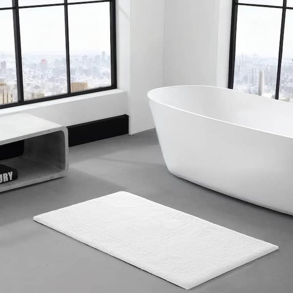 Marshmallow White 24 in. x 72 in. Bath Mat
