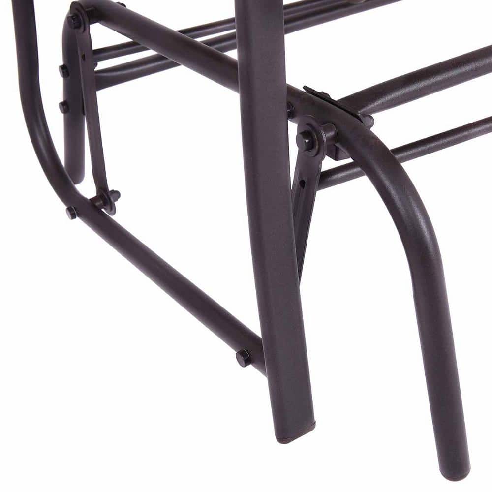 Gray Steel Double Glider Chair for Outdoor Relaxation
