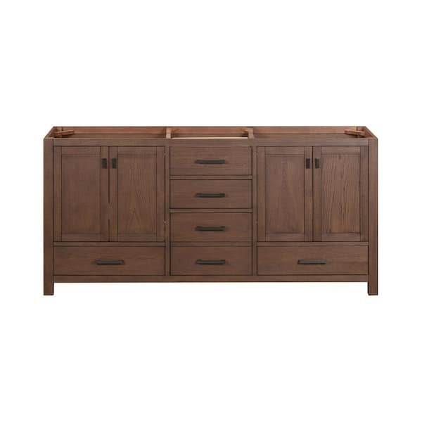 Modero 72 in. Bath Vanity Cabinet without Top in Mocha Oak Assembled