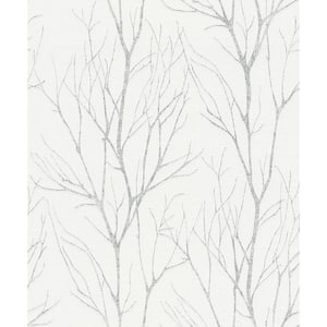 Botanical White Wallpaper Sample