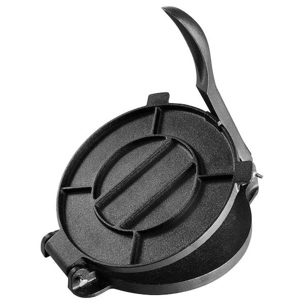 10 in. Cast Iron Tortilla Press, Pre-Seasoned Dough Maker with Parchment Paper