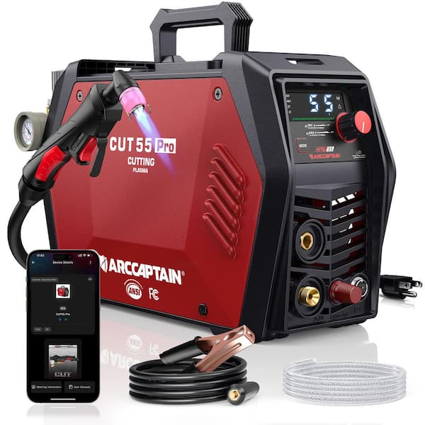 55 Amp 120/240 Volts Electric (DC) Plasma Cutter Machine, Large LED Display and 2T/4T, 3/4 in. Maximum Cut