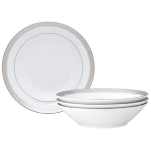 Crestwood Platinum 7.5 in., 12 fl. oz. (Platinum) Porcelain Soup Bowls, (Set of 4)