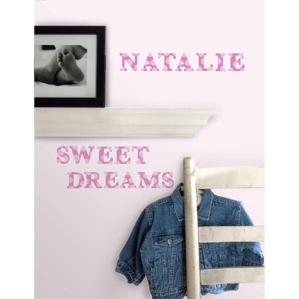 RoomMates 5 in. x 11.5 in. Express Yourself Pink Peel and Stick Wall Decal