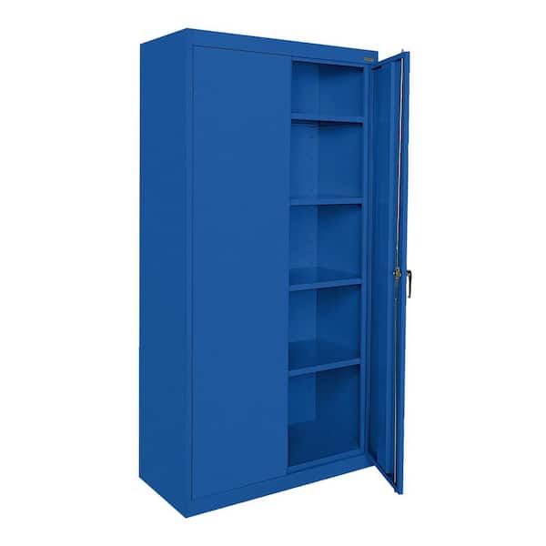 Sandusky Classic Series 36 in. W x 72 in. H x 18 in. D 24 Gauge 5 Shelf Steel Garage Storage Freestanding Cabinet in Blue