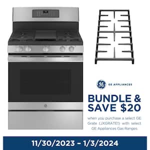30 in. 5.0 cu. ft. Freestanding Gas Range in White with Griddle