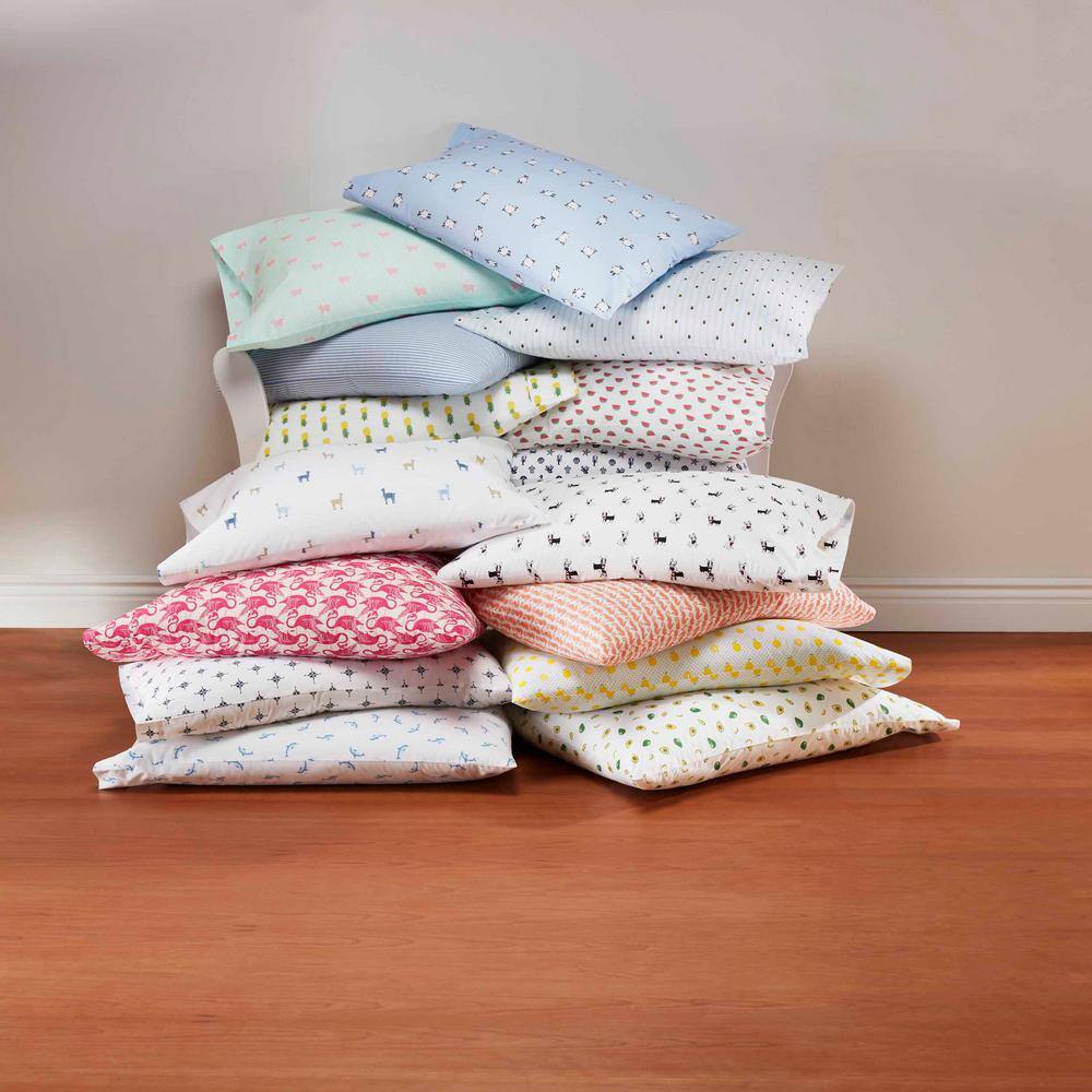 Avocado Print White and Green Percale Cotton Queen Sheet Set