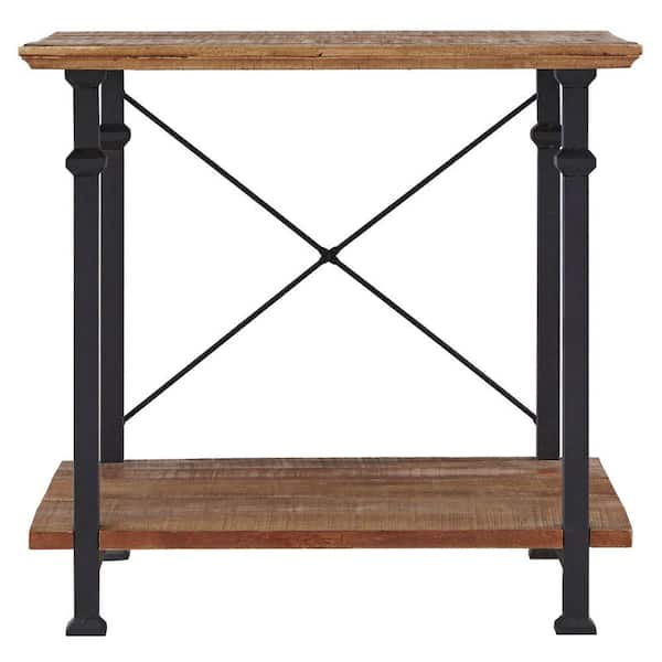 HomeSullivan Grove 24 in. Vintage Pine Rectangle Wood Console Table with Shelves