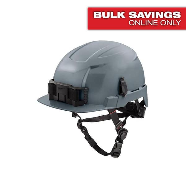 BOLT Gray Type 2 Class E Front Brim Non-Vented Safety Helmet