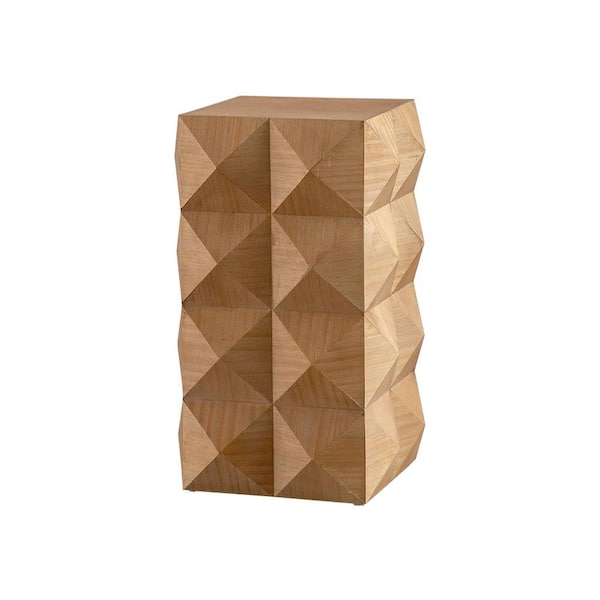 Sudzendf Brown MDF Square Outdoor Side Table 1-Piece