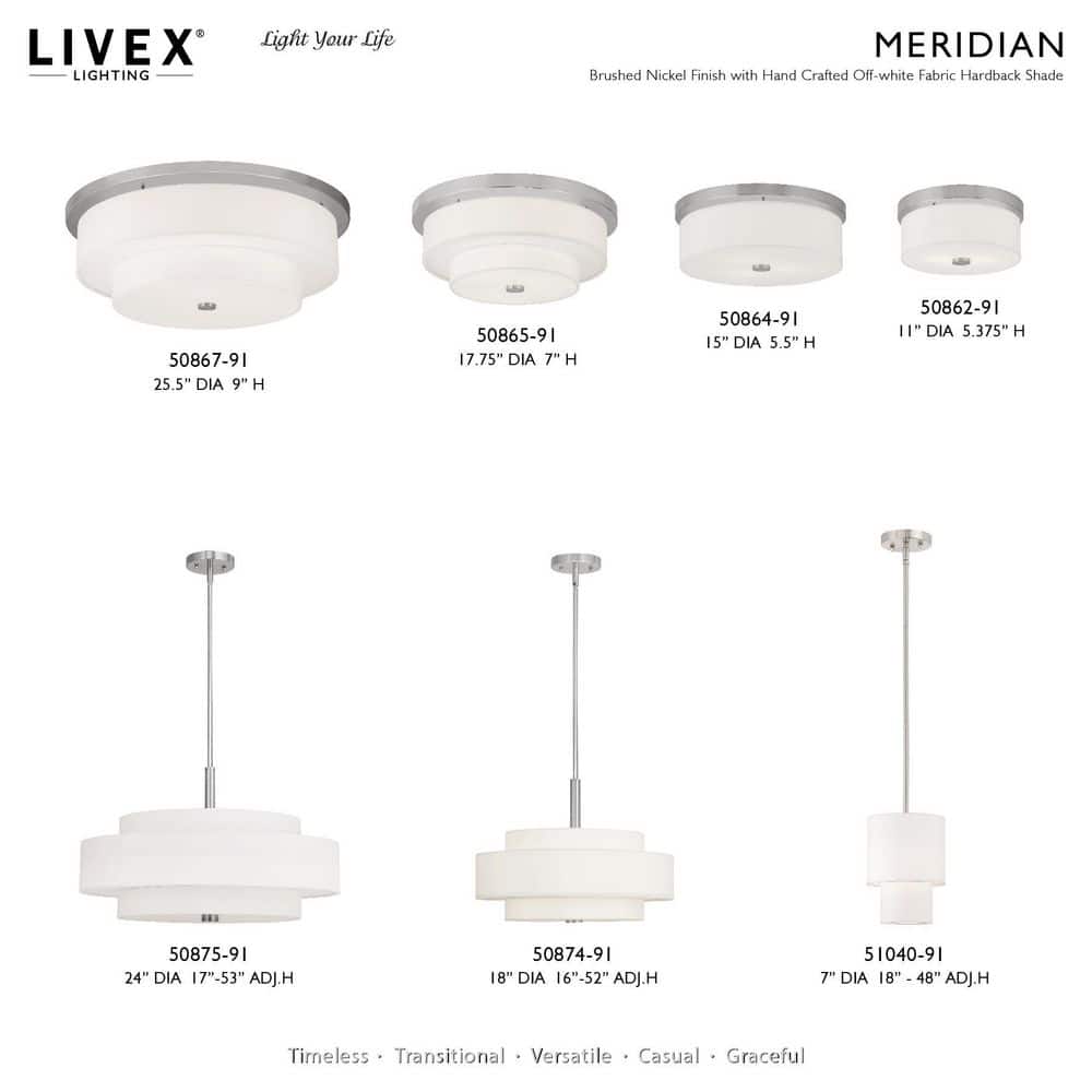 Sheffield Contemporary 5-Light LED Drum Pendant in Brushed Nickel