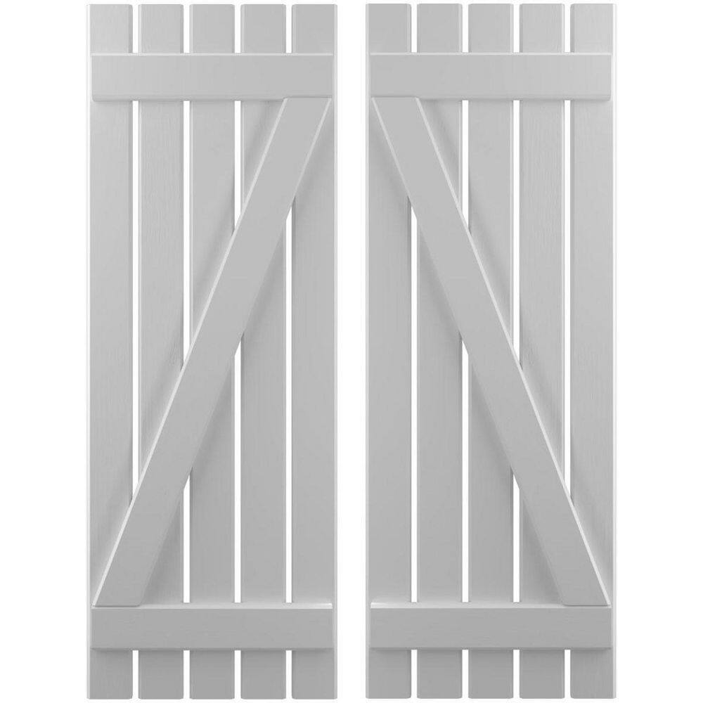 19-1/2 in. W x 50 in. H Americraft 5 Board Exterior Real Wood Spaced Board and Batten Shutters with Z-Bar Primed price history on PriceWatchPro