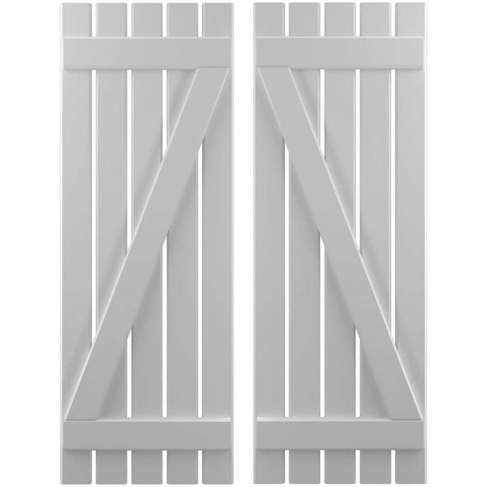 19-1/2 in. W x 59 in. H Americraft 5-Board Exterior Real Wood Spaced Board and Batten Shutters with Z-Bar in Primed price history on PriceWatchPro
