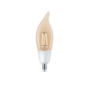 40-Watt Equivalent BA11 Smart Wi-Fi Vintage Edison LED Light Bulb Tunable White 2700 (K) E12 Candelabra WiZ (2-Pack)