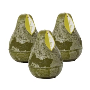 4.5" Moss Timber Pear Candles (Set of 3)