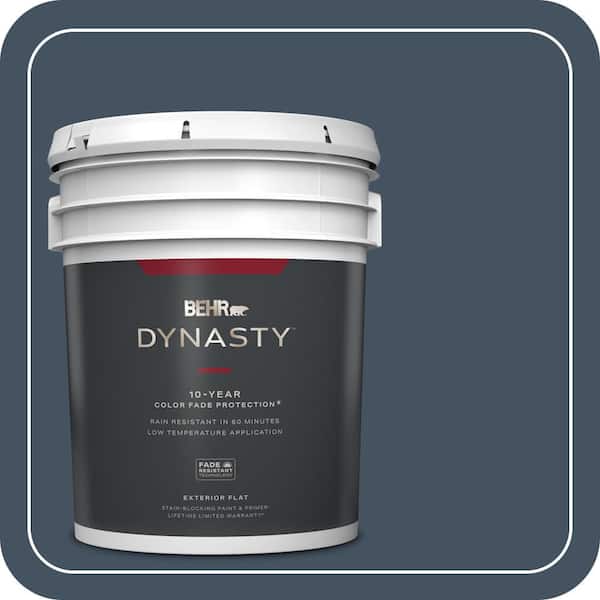 BEHR DYNASTY 5 gal. #ECC-30-3 Night Tide Flat Exterior Stain-Blocking Paint & Primer