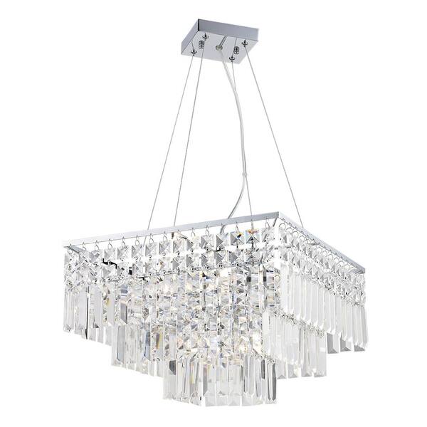 Bel Air Lighting 5-Light Polished Chrome Chandelier with Crystal Shade
