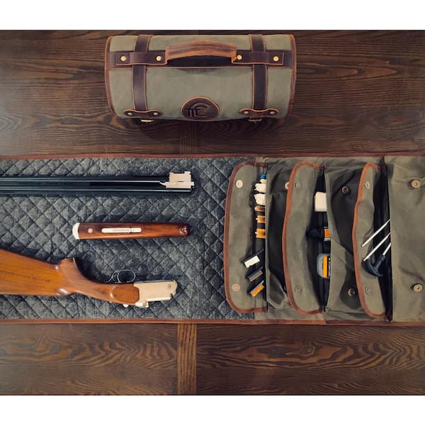  Gun Cleaning MAT by Sage & Braker. Made from Waxed Canvas,  Wool and Leather. : Sports & Outdoors