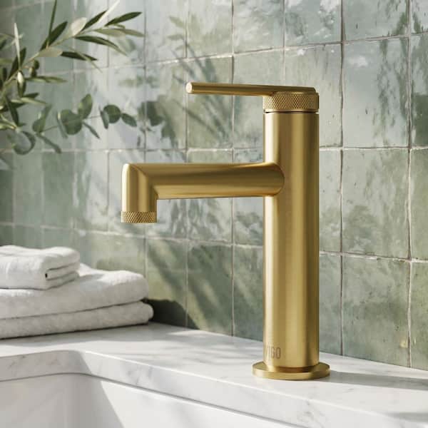 Sterling Single Handle Single-Hole Bathroom Faucet in Matte Brushed Gold
